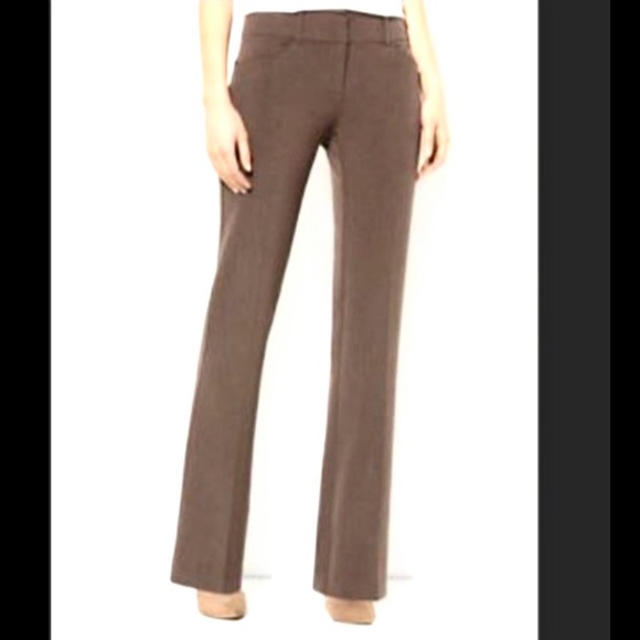 Express Pants - Brown Express Studio Trouser Flare Wide Leg Pants